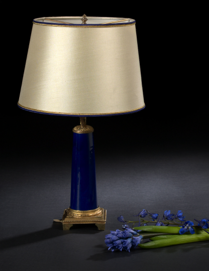 Appraisal: Attractive French Gilt-Lacquered-Brass-Mounted Bleu du Roi Porcelain Accent Lamp second