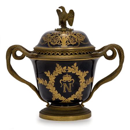 Appraisal: Sevres Style Gilt-Metal Mounted Porcelain Urn Estimate -