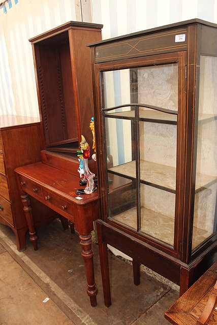 Appraisal: AN ANTIQUE WALNUT LOW BOOKCASE with two adjustable shelves and