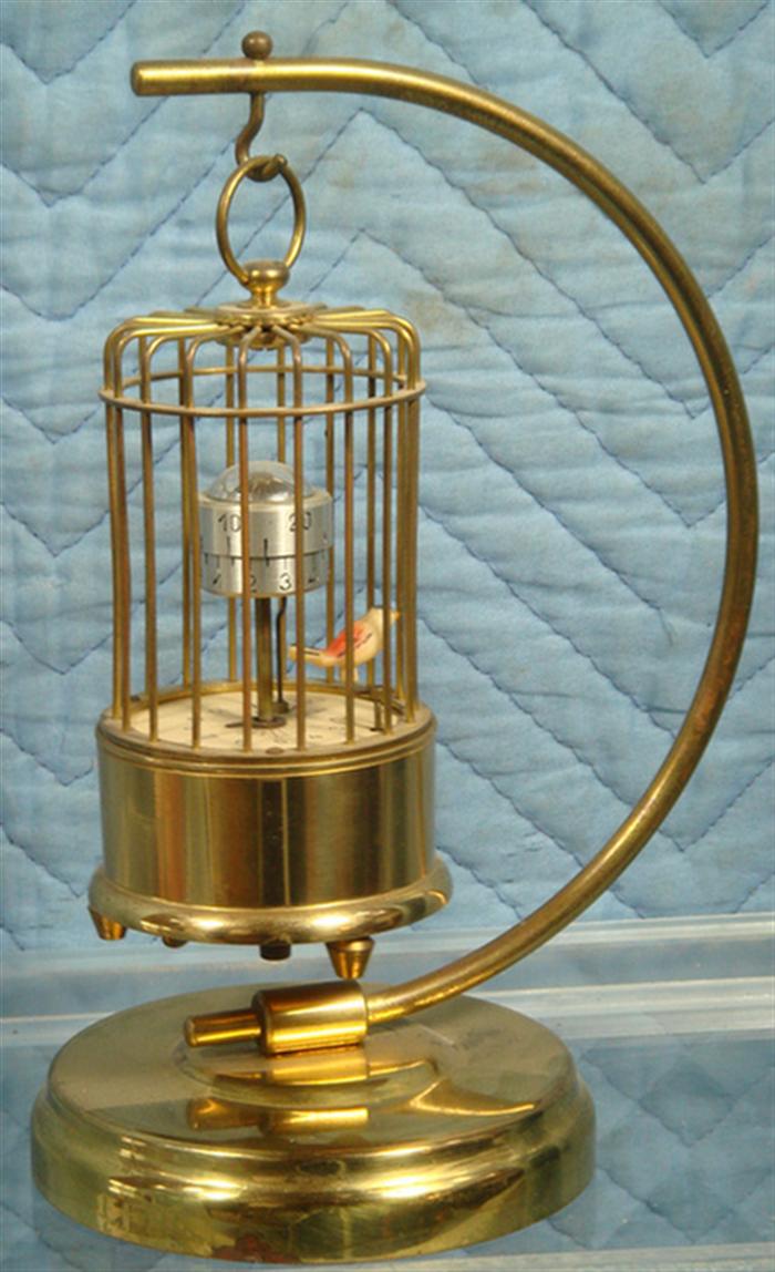 Appraisal: Kaiser brass bird cage clock mecahnical bird h Estimate -