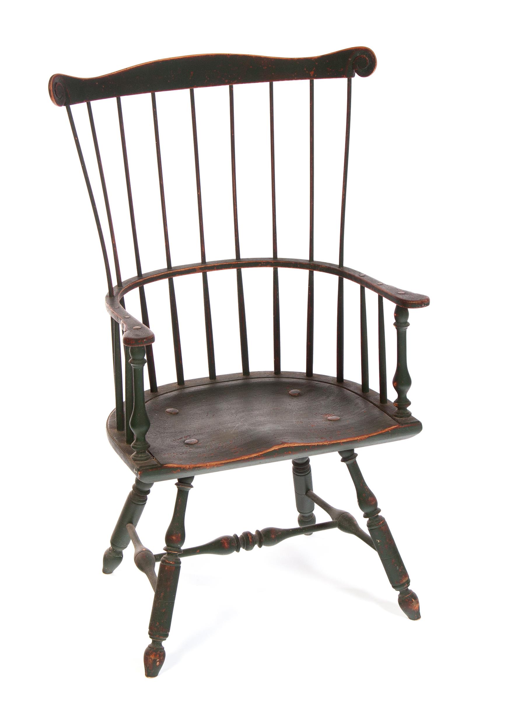 Appraisal: AMERICAN WINDSOR ARMCHAIR Probably by David T Smith Morrow Ohio