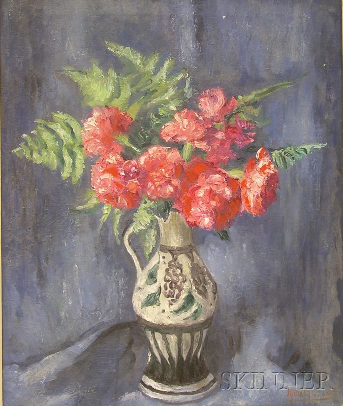 Appraisal: Framed Oil on Canvas Still Life with Flowers by Kalman