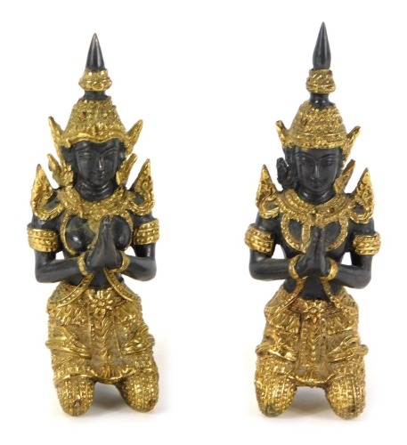 Appraisal: A pair of Thai bronze and gilt figures each of