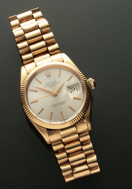 Appraisal: Gentleman's -Karat Rose-Gold Automatic Wristwatch Oyster Perpetual Date Presidential Rolex