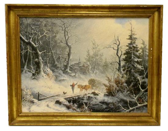 Appraisal: John J Zang American b Winter Wyoming Pennsylvania oil on