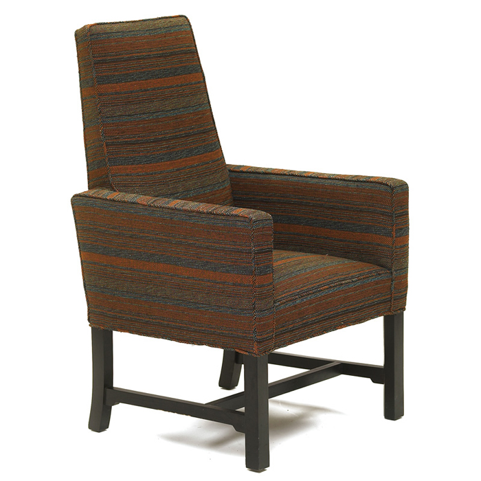 Appraisal: Edward Wormley high-back lounge chair by Dunbar s upholstered seat