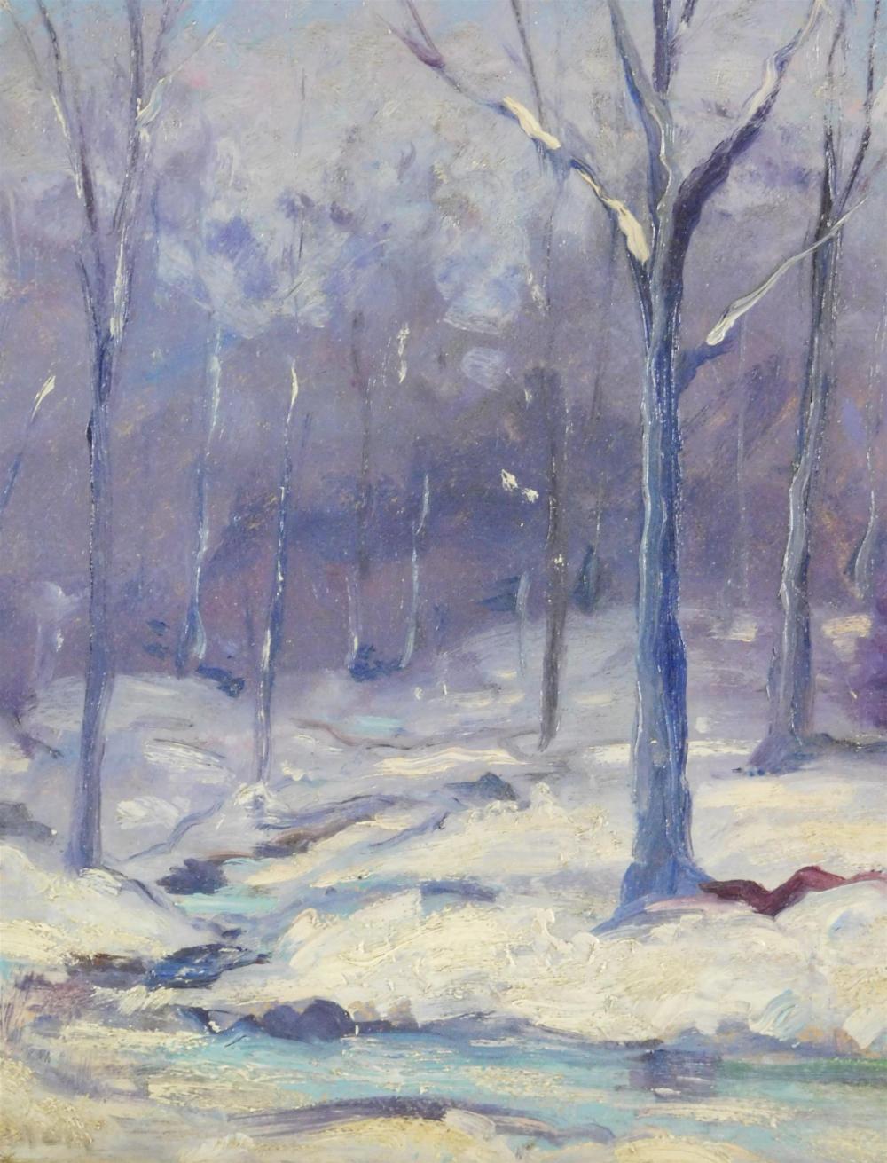 Appraisal: Leander Leitner American - Winter Landscape oil on canvas board