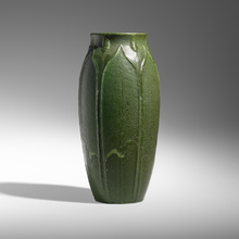 Appraisal: Grueby Faience Company VASE WITH LEAVES AND BUDS USA -