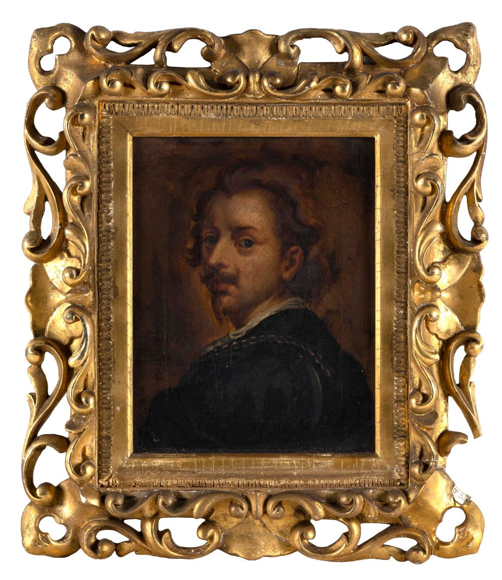 Appraisal: GRAND TOUR ERA PAINTING OF A MUSTACHIOED MAN CONTINENTAL EUROPE