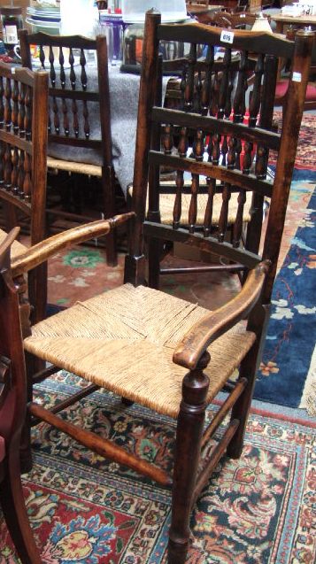 Appraisal: A matched set of eight Lancashire ash dining chairs the