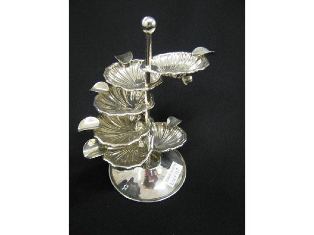 Appraisal: Sterling Silver Cigarette Ash Tray Tree six shell shaped bowls