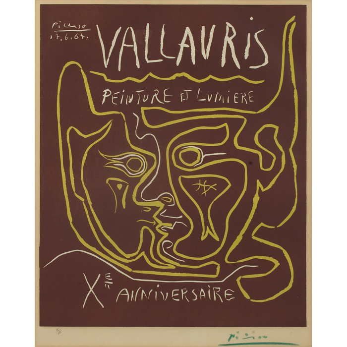 Appraisal: Pablo Picasso Spanish - ''Vallauris '' linocut '' x ''