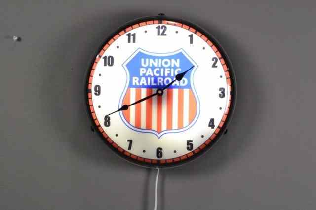 Appraisal: UNION PACIFIC RAILROAD WALL CLOCKUnion Pacific Railroad electric wall clock