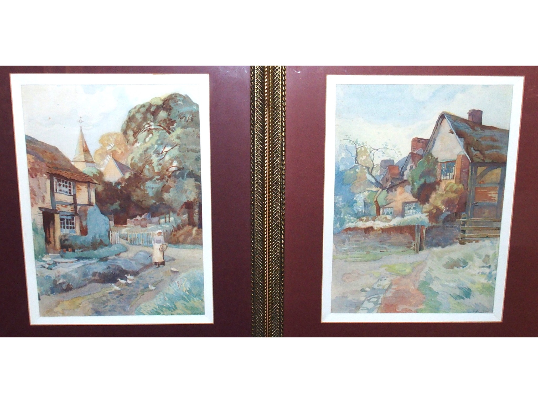 Appraisal: ENGLISH SCHOOL th Century Village Idyll watercolour