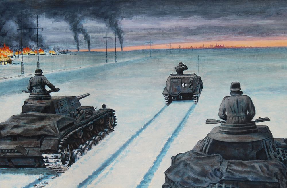 Appraisal: David K Stone - German Tanks-Moscow David K Stone American