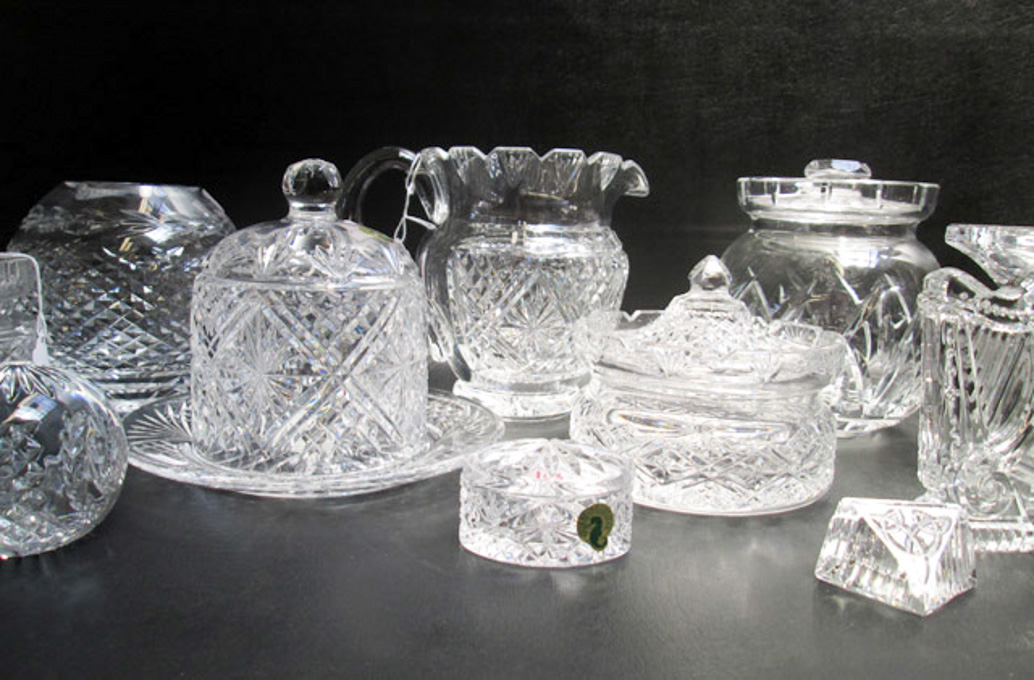 Appraisal: FOURTEEN WATERFORD CRYSTAL PIECES covered cheese dish lidded biscuit jar