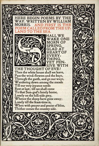 Appraisal: MORRIS William Poems by the Way Hammersmith Kelmscott Press Small