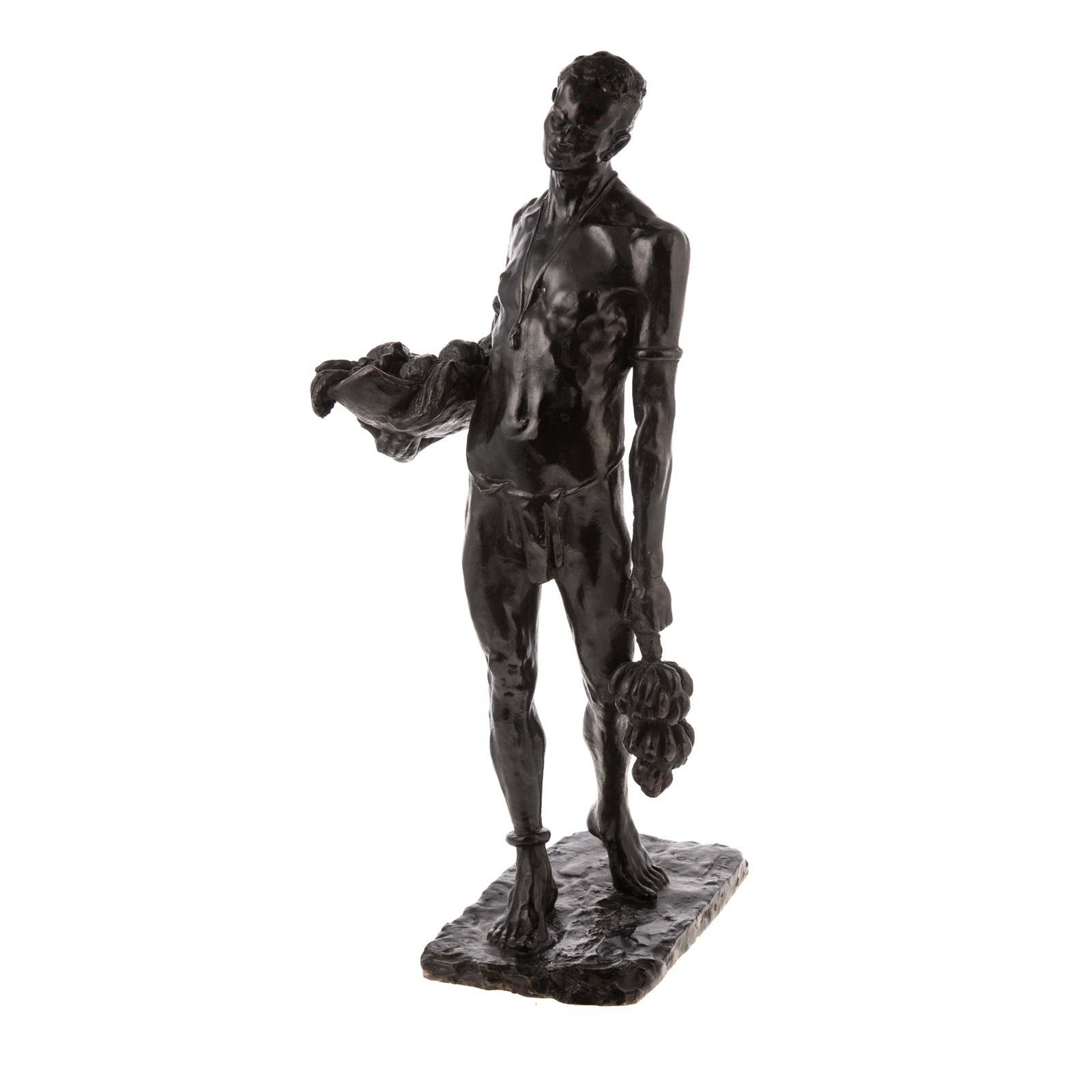 Appraisal: ALFREDO PINA PORTEUR DE FRUIT BRONZE Italian - African man