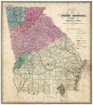 Appraisal: W G Bonner map of Georgia quot Bonner s Map