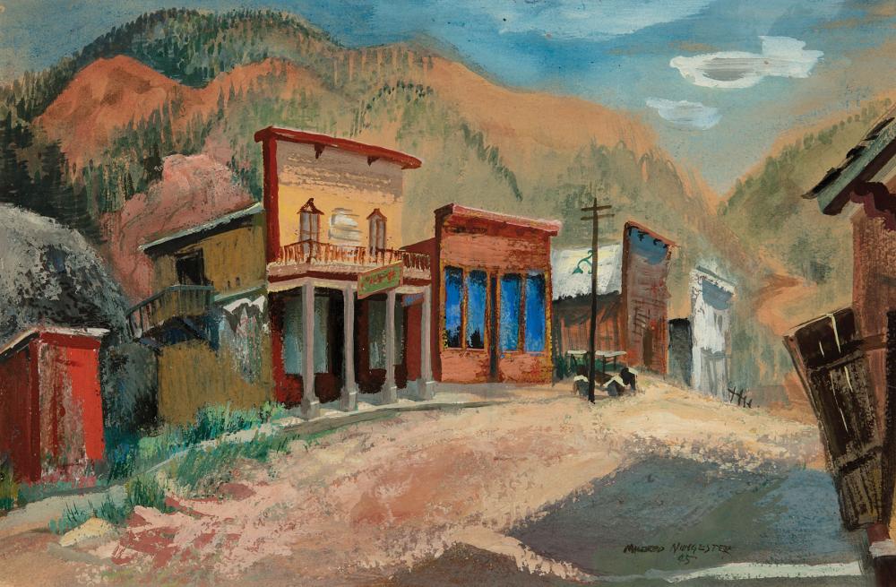 Appraisal: Mildred Nungester Wolfe American Mississippi - Ghost Town gouache on