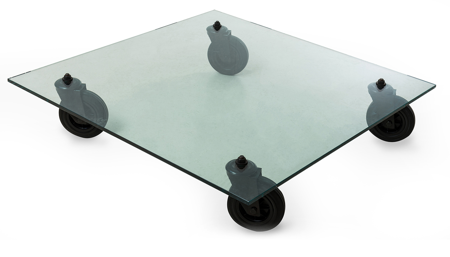 Appraisal: GAE AULENTI TAVOLO CON RUOTE COFFEE TABLE FOR FONTANA ARTE