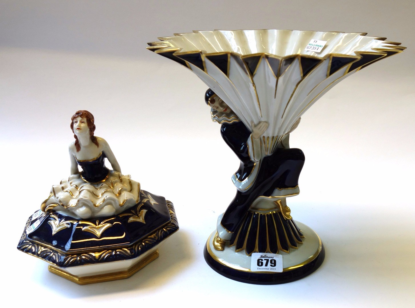 Appraisal: A Royal Dux porcelain comport late th century modelled as