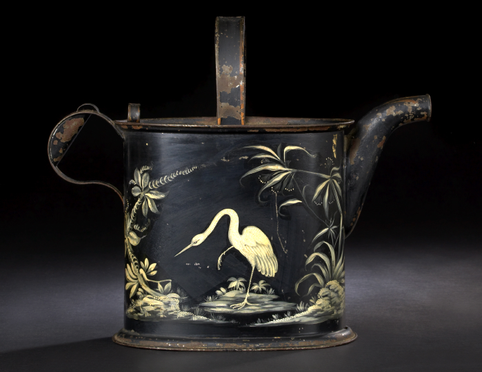 Appraisal: Rare English Tole-Peinte Covered Conservatory Watering Can fourth quarter th