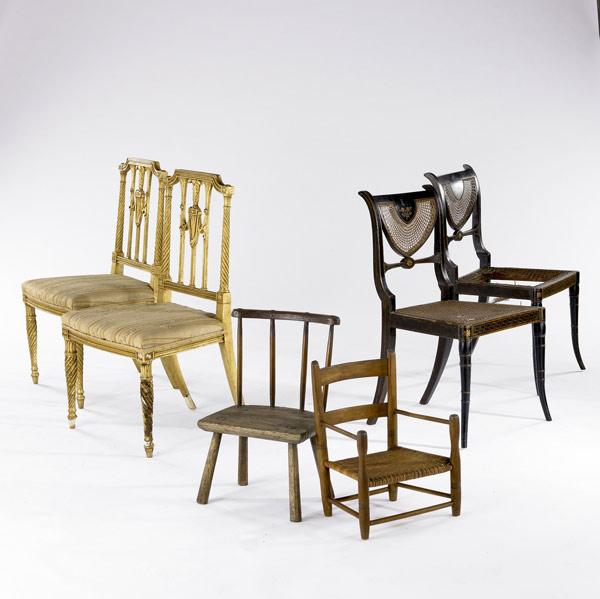 Appraisal: ENGLISH CHAIRS Six include four Regency chairs two with gilding