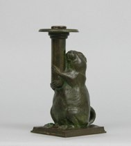 Appraisal: Tiffany Studios Bronze Candlestick for The Rowfant Club After a