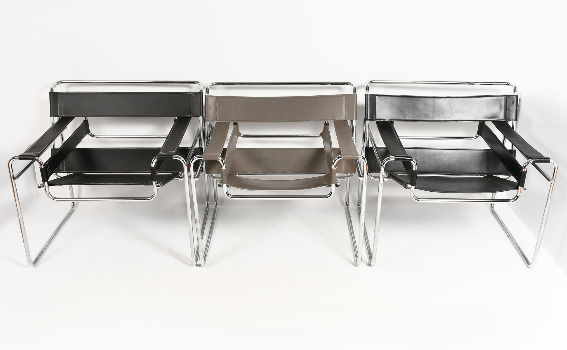 Appraisal: PC MARCEL BREUER STYLE WASSILY STYLE CHAIRS A set of