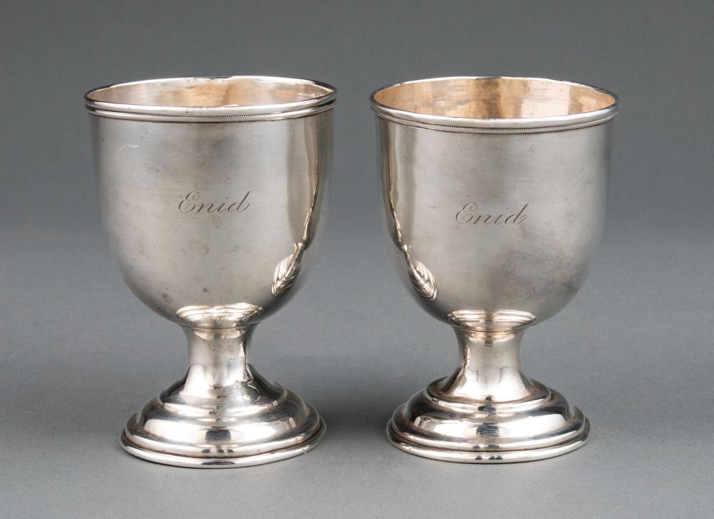 Appraisal: Pair of Tennessee Coin Silver Goblets Campbell Donigan Nashville act