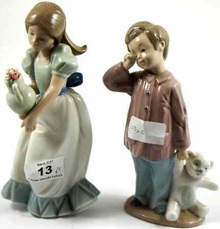 Appraisal: Nao Figure By Lladro Girl Holding Vase of Flowers cm