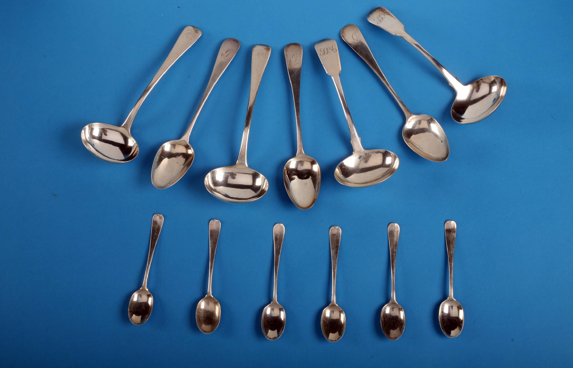 Appraisal: GROUP OF SCOTTISH AND BRITISH SILVER FLATWARE VARIOUS MAKERS EARLY