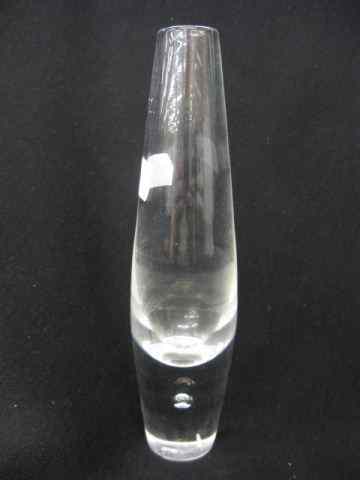 Appraisal: Steuben Crystal Bud Vase controlled bubble base '' signed excellent