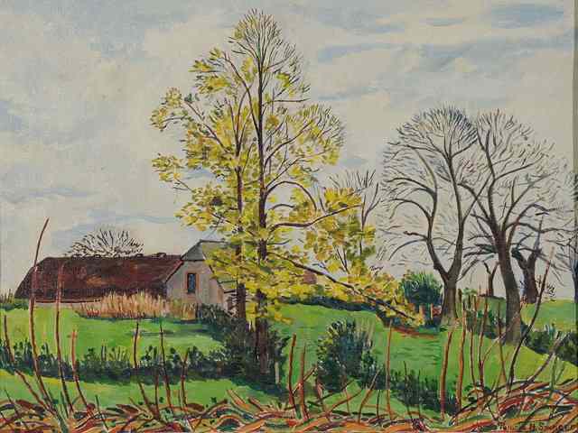 Appraisal: Pamela M Spencer British - Dorset Barn signed titled verso