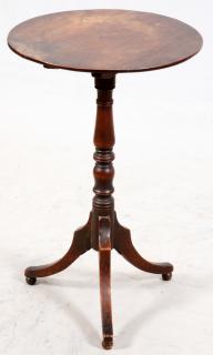 Appraisal: WALNUT VINTAGE TILT-TOP TABLE H DIA On a tripod base