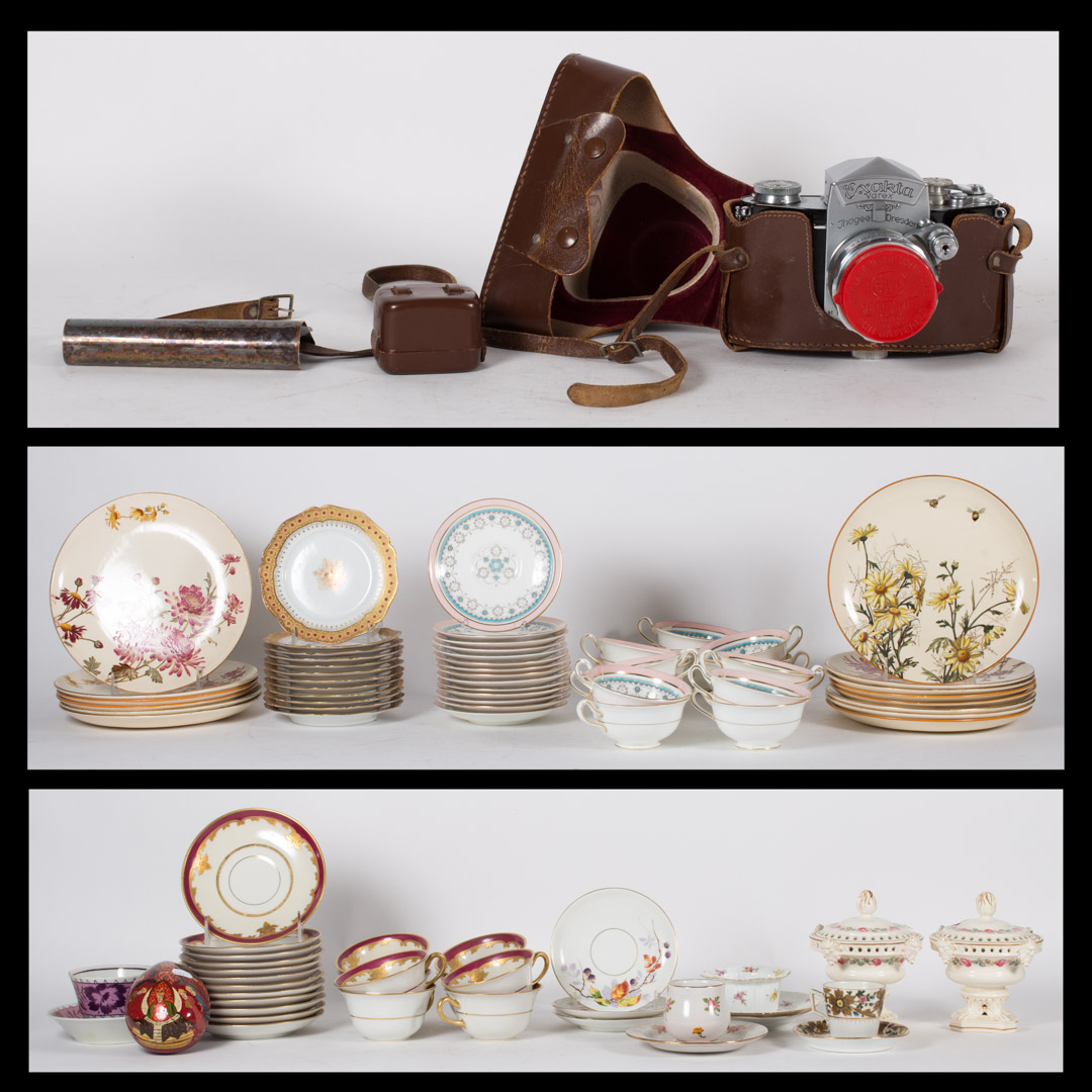 Appraisal: Assortment of items including two shelves of cups and saucers