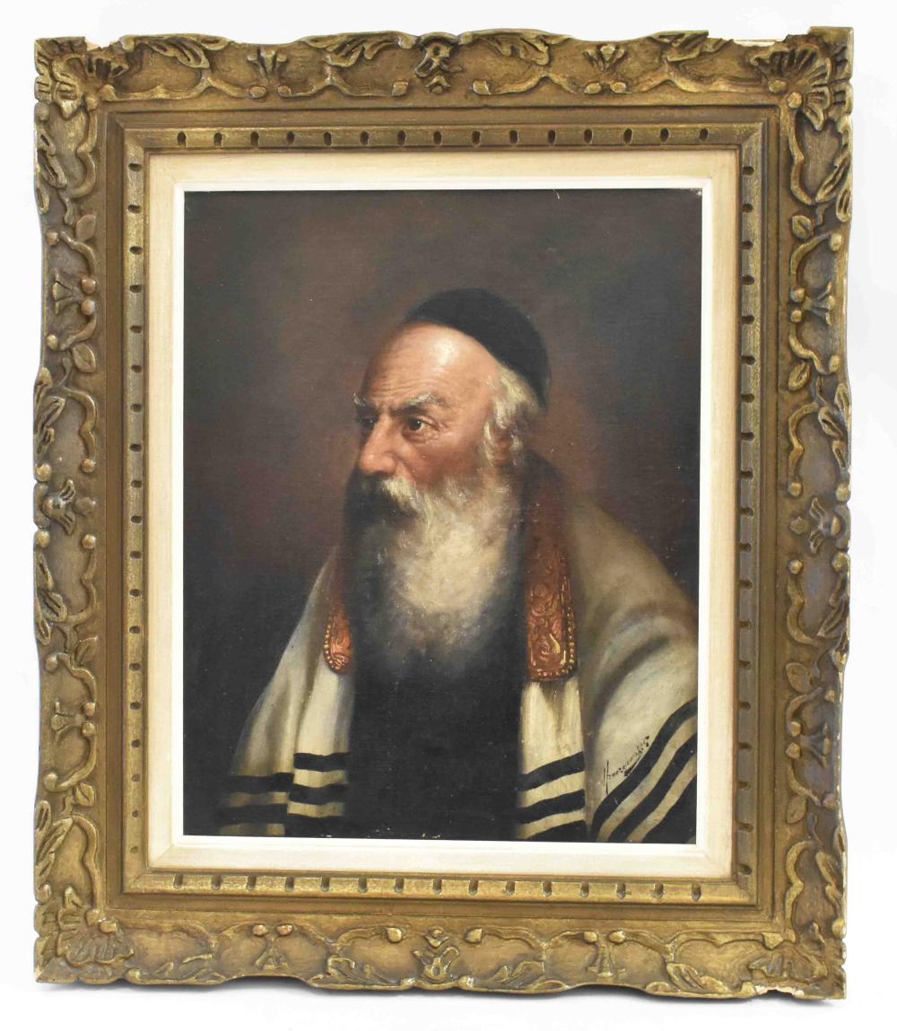 Appraisal: ALEXANDER MROCZOWSKI POLISH - Portrait of a Rabbi Signed l