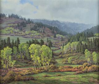 Appraisal: Mountain Showers by Clyde Aspevig Clyde Aspevig - oil on