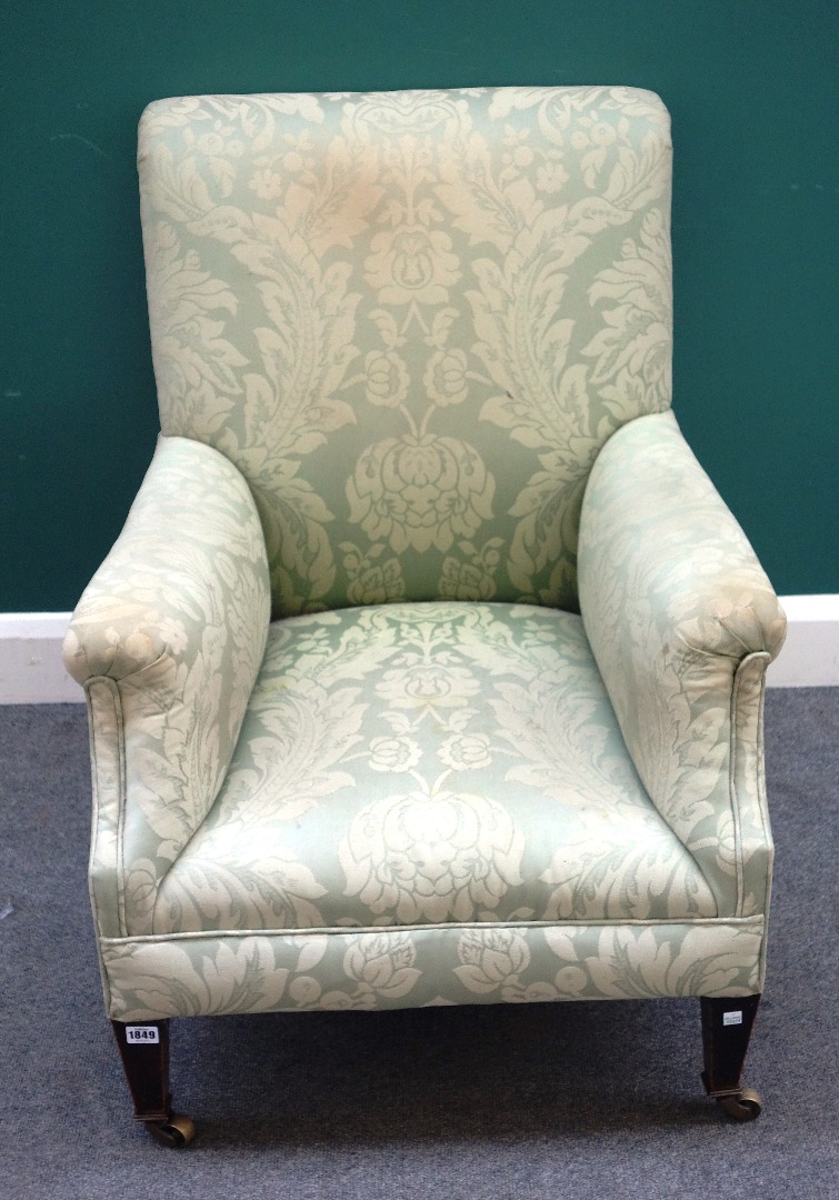 Appraisal: A late th century easy armchair on tapering square mahogany