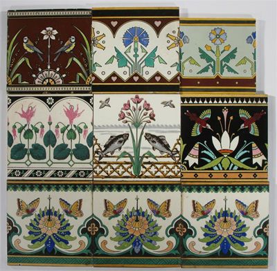 Appraisal: A Minton Hollins Co tile designed by Dr Christopher Dresser