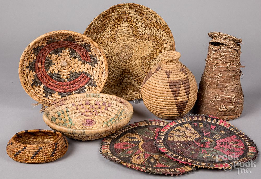 Appraisal: Group of Native American Indian basketry Group of Native American