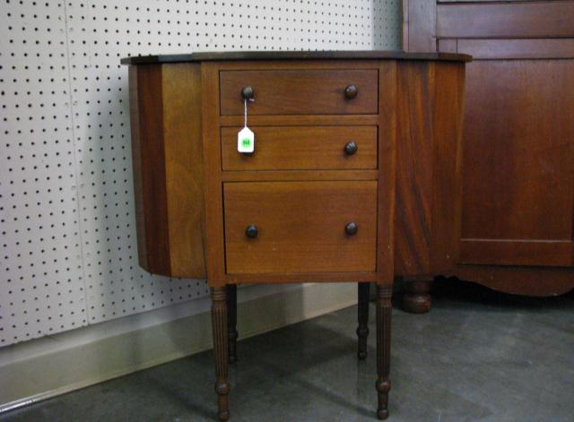 Appraisal: Vintage Martha Washington Sewing Cabinet in walnut with reeded legs