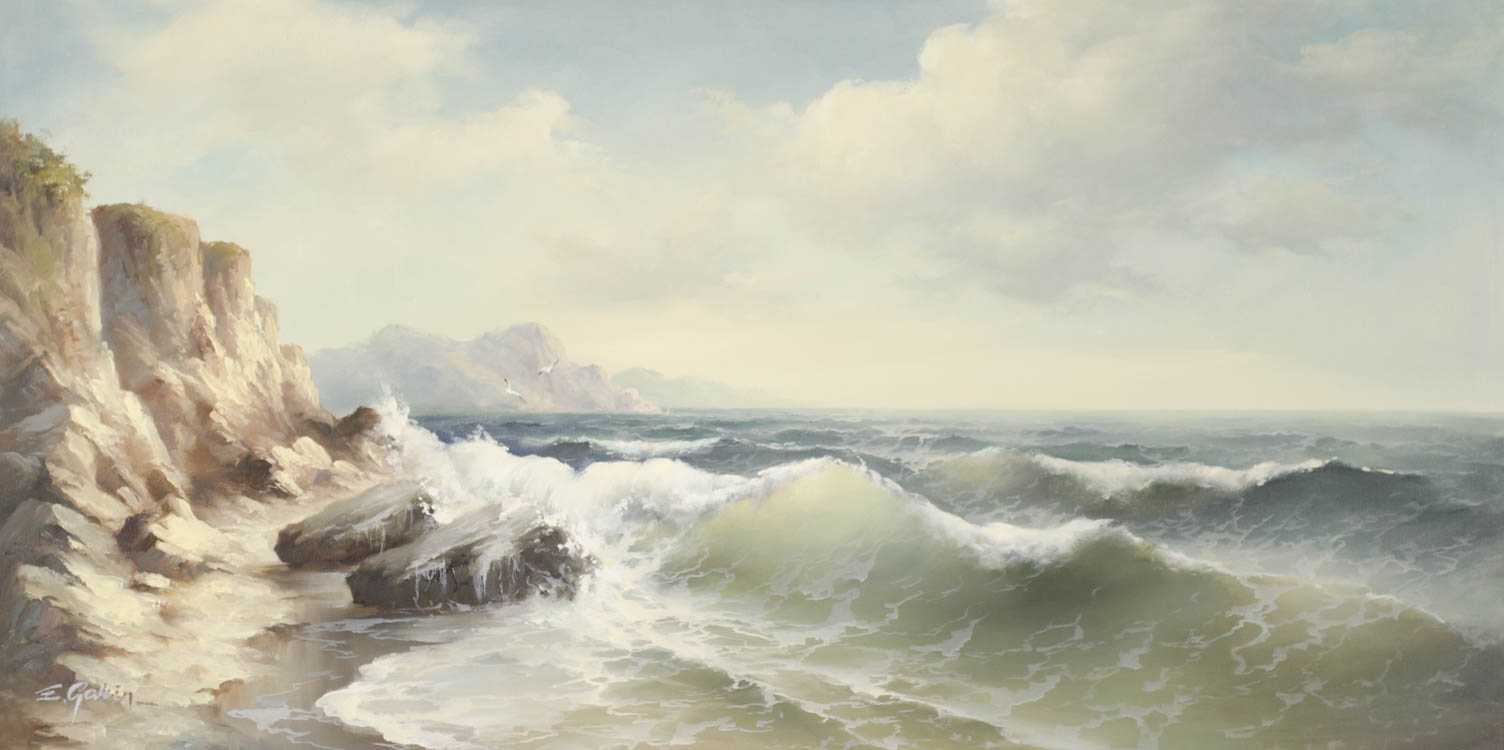 Appraisal: EUGENE GARIN OIL ON CANVAS Russia America - Seascape with