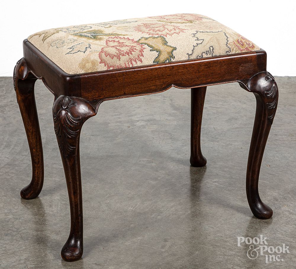 Appraisal: George II style mahogany stool George II style mahogany stool