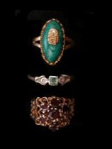 Appraisal: A Group of Three Ladies Rings Lot consisting of three