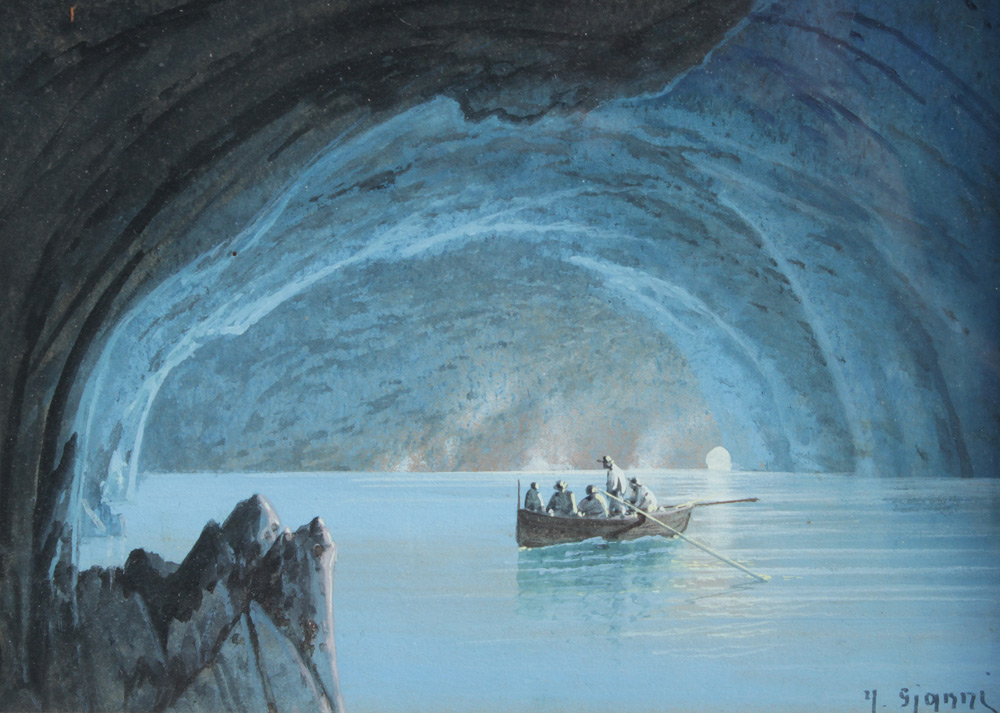 Appraisal: GIANNI Y Italian th th Century Italian Coastal Grotto Gouache