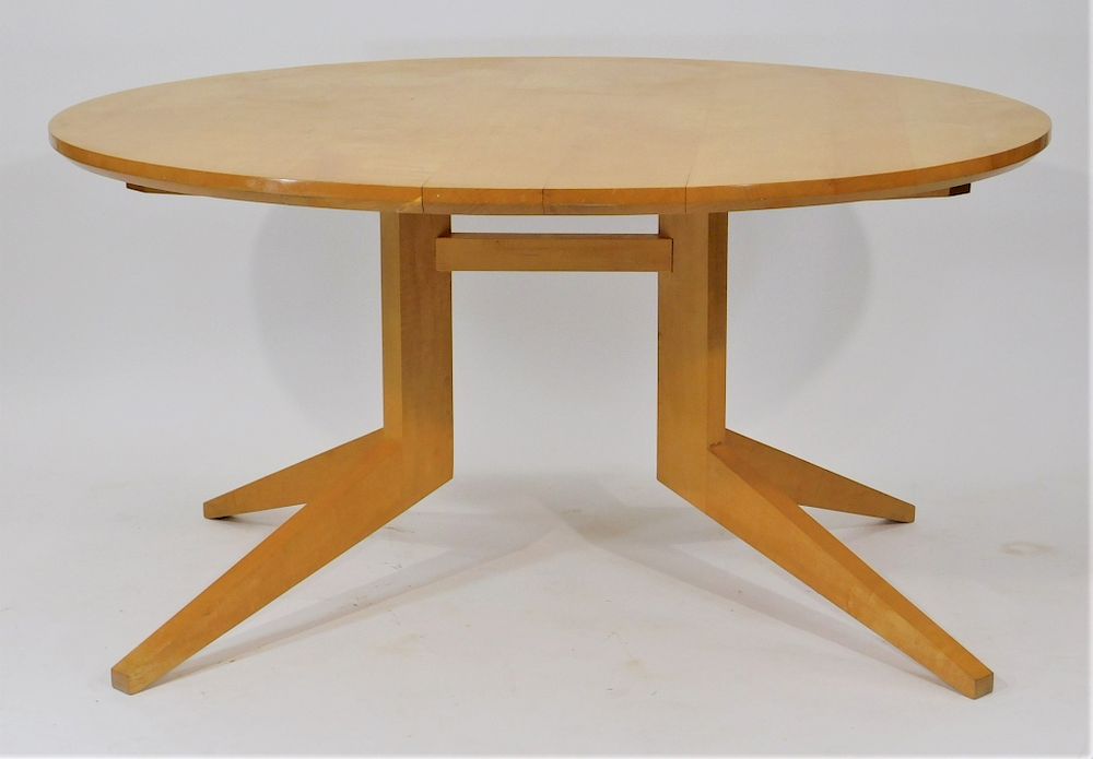 Appraisal: Contemporary RISD Design Tiger Maple Dining Table United States th