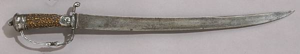 Appraisal: A continental hunting swordlate th early th century Curved inch