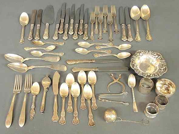 Appraisal: Group of sterling silver tableware and flatware various makers and